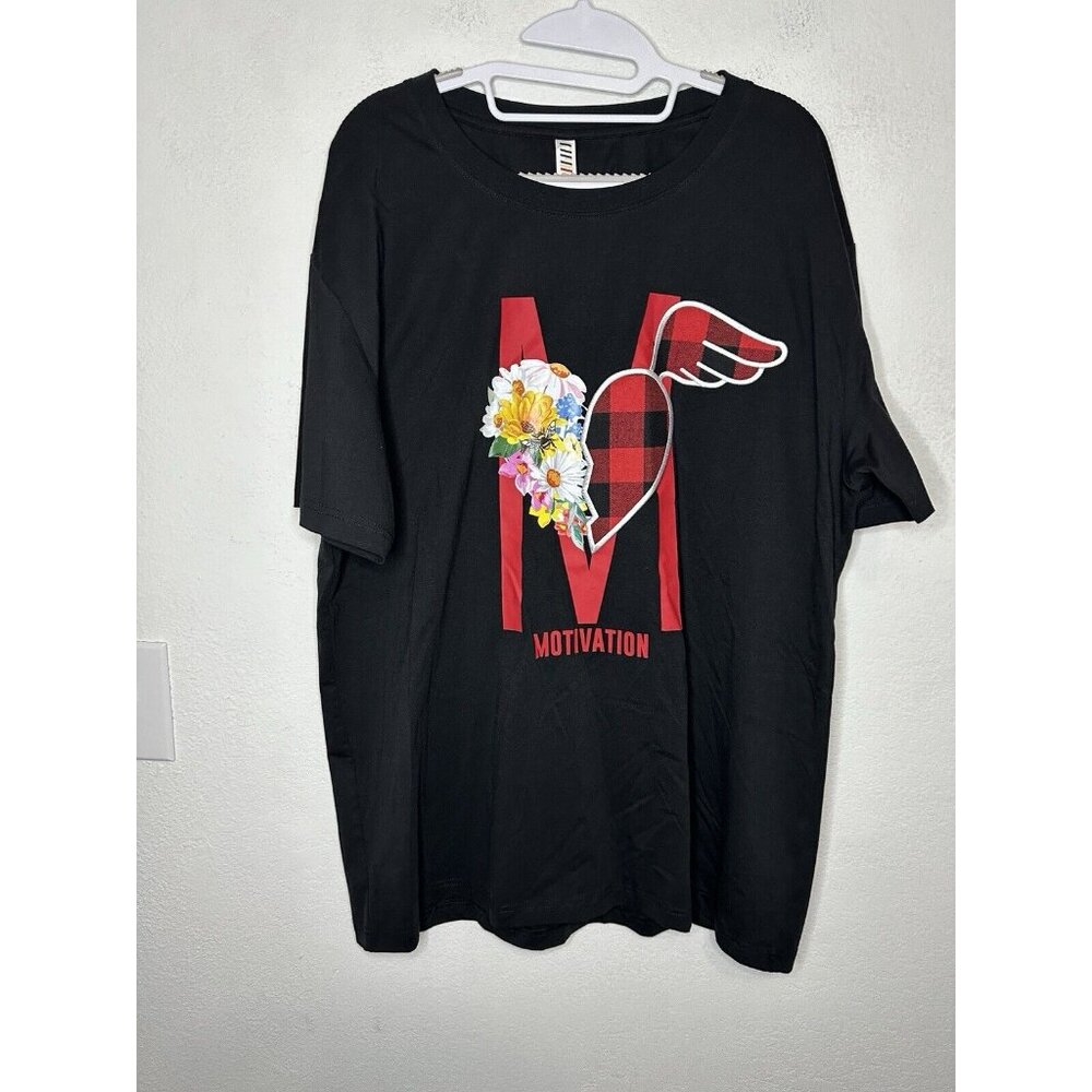 FIFTH LOOP Motivation Graphic Patch Men’s Black T-Shirt Size 3XL
